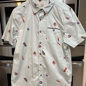 Distortion men’s button down beach shirt